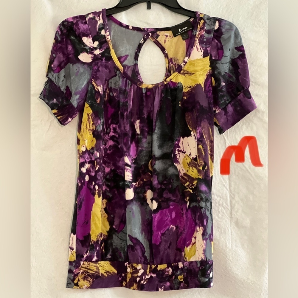 LADIES PURPLE, YELLOW & GREY TOP
